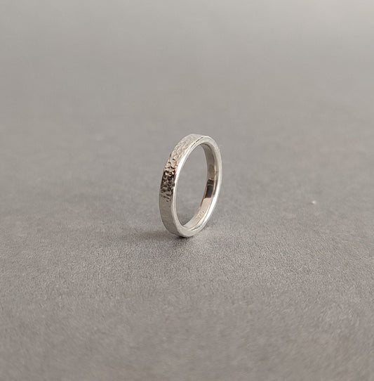 Handforged from scratch sterling Silver ring // Stacking thin stable Ring // 3mm wide handmade ring // "Everyday!"