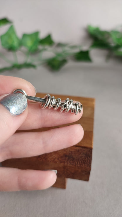 Tower of Hanoi - Black diamond and Sterling Silver Pendant