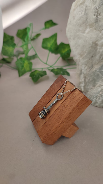 Tower of Hanoi - 14ct Gold and Sterling Silver fidget Pendant