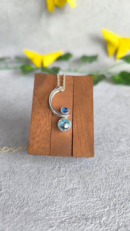 Sapphire and Topas pendant - "Balance"