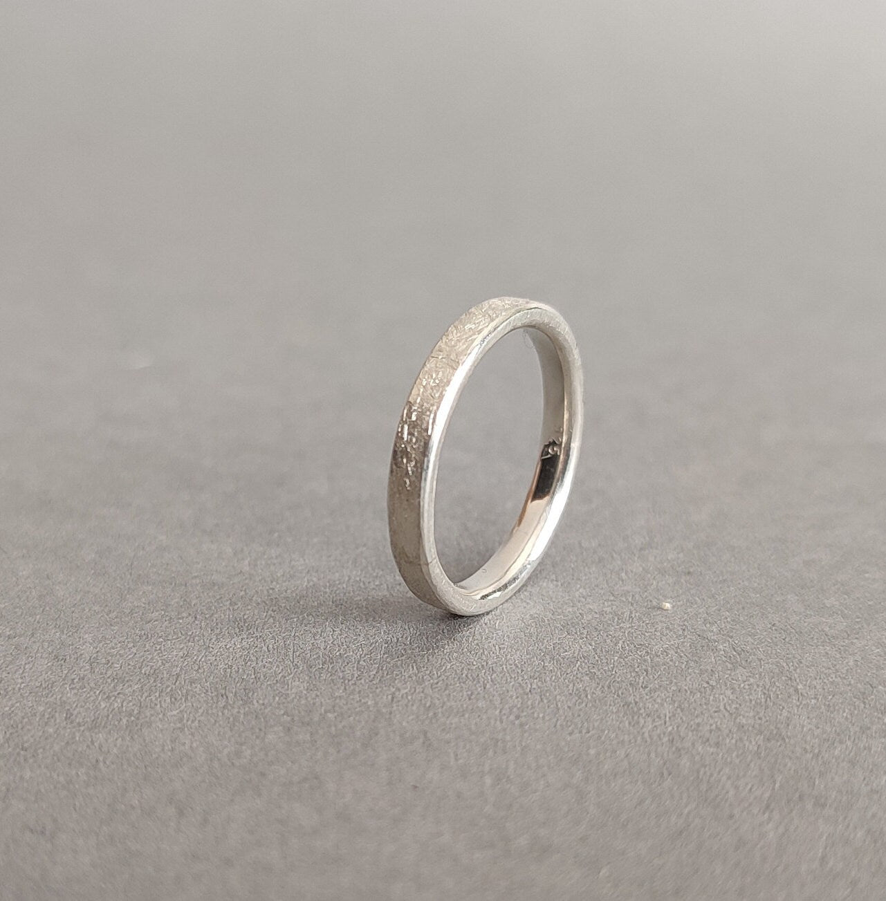 Handforged from scratch sterling Silver ring // Stacking thin stable Ring // 3mm wide handmade ring // "Everyday!"