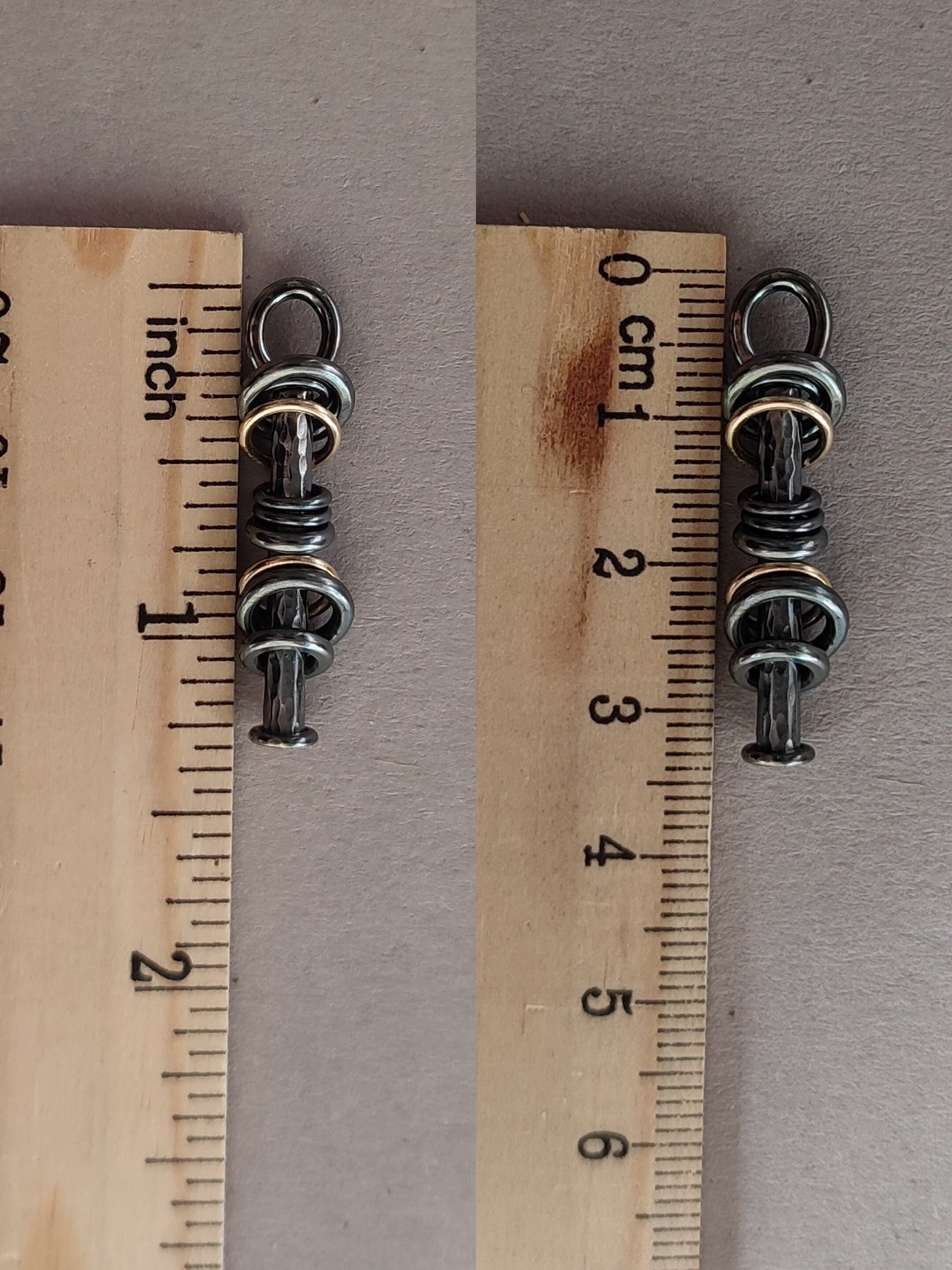 Tower of Hanoi - 14ct Gold and Sterling Silver fidget Pendant