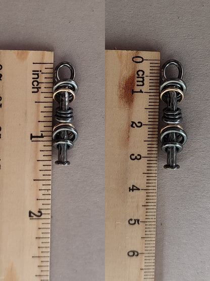 Tower of Hanoi - 14ct Gold and Sterling Silver fidget Pendant