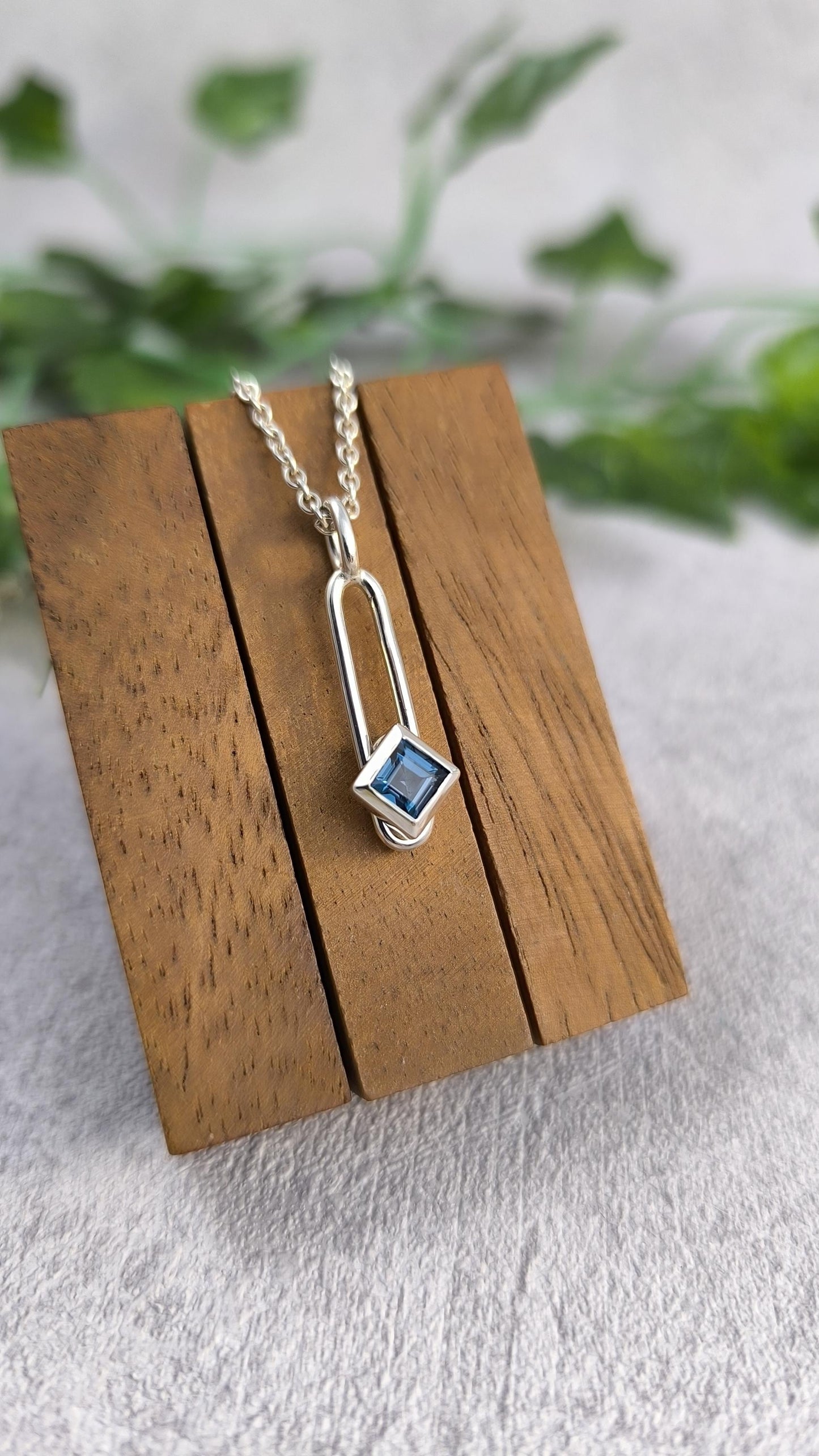 Sliding Topaz Pendant