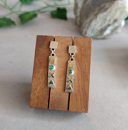 Gamer Earrings with Emerald and 14ct gold