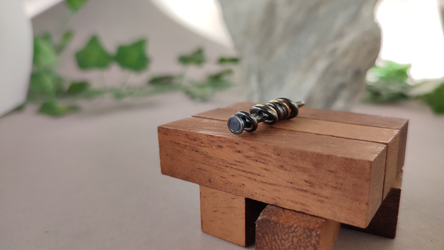 Tower of Hanoi - 14ct Gold and Sterling Silver fidget Pendant