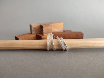 Handforged from scratch sterling Silver ring // Stacking thin stable Ring // 3mm wide handmade ring // "Everyday!"