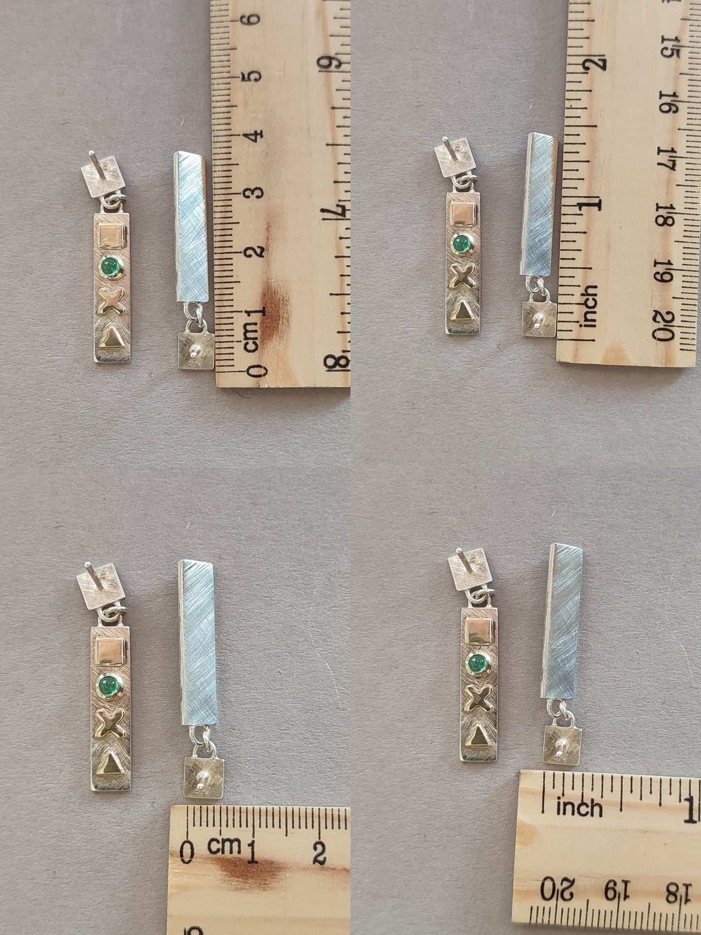 Gamer Earrings with Emerald and 14ct gold