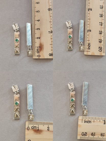 Gamer Earrings with Emerald and 14ct gold