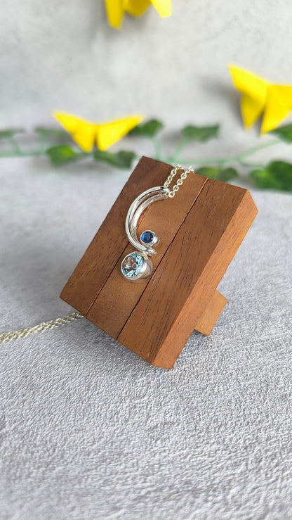 Sapphire and Topas pendant - "Balance"
