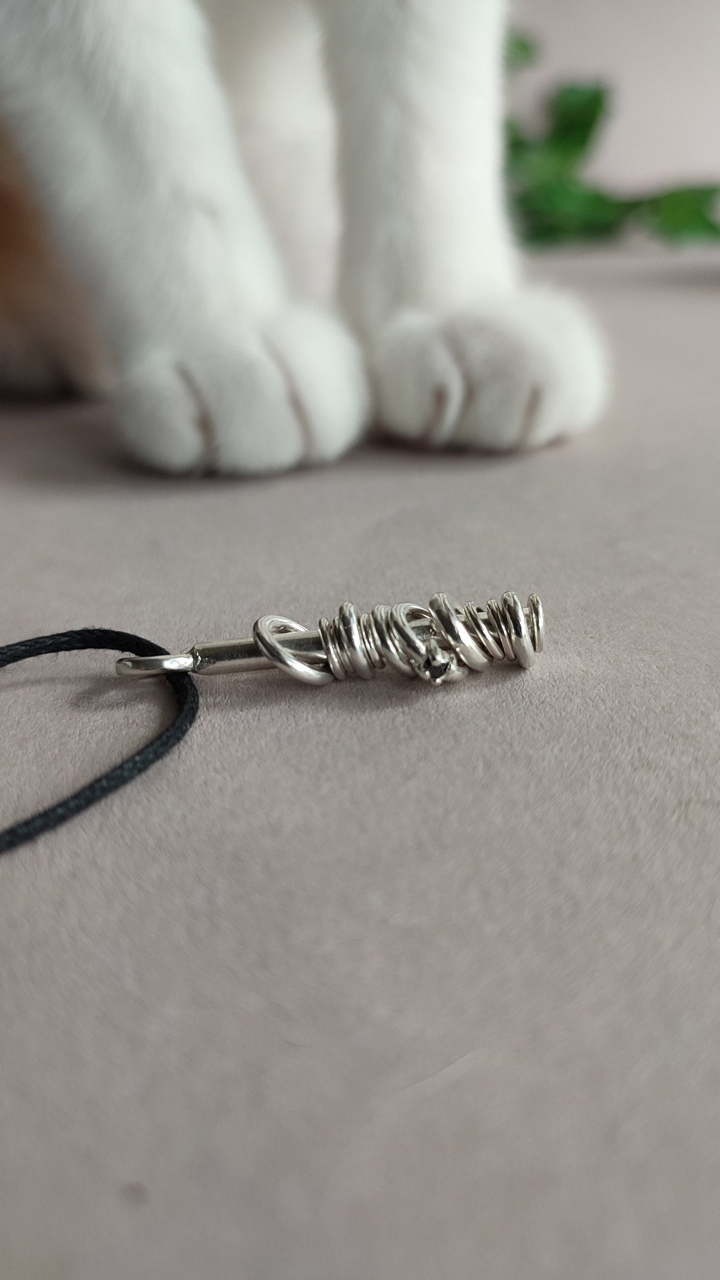 Tower of Hanoi - Black diamond and Sterling Silver Pendant