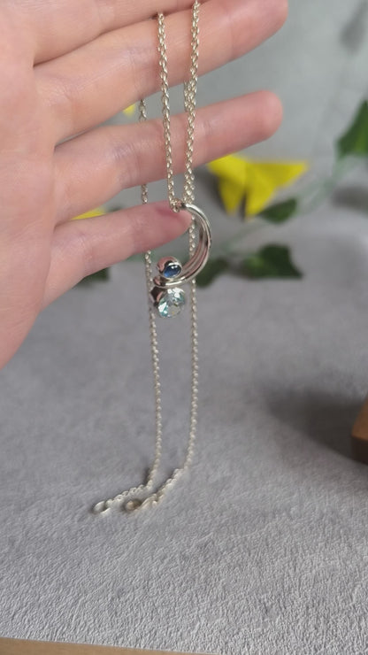 Sapphire and Topas pendant - "Balance"